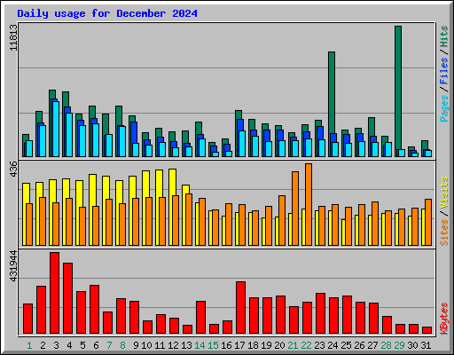 Daily usage for December 2024