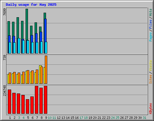 Daily usage for May 2025