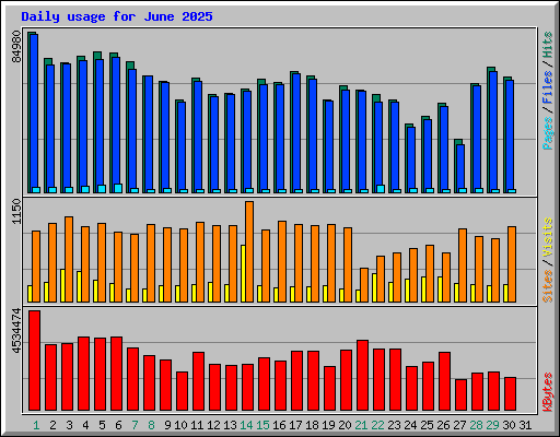Daily usage for June 2025