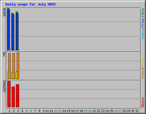 Daily usage for July 2025